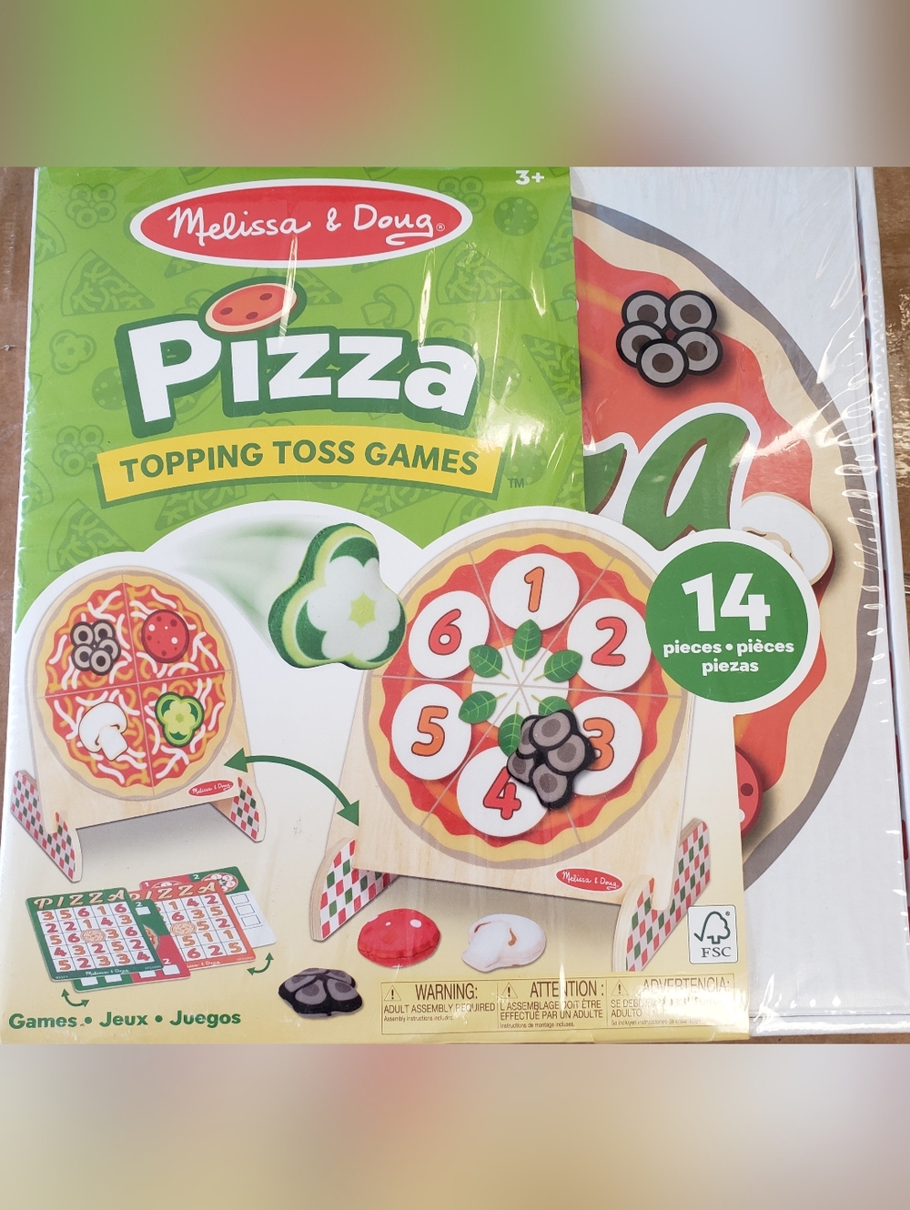 Melissa & Doug Pizza Topping Toss Game - Green, Red, White, Black